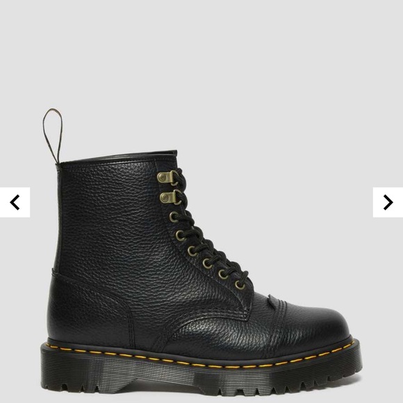 Dr. Martens Black Leather Men's Boots 1460 Bex cap toe.